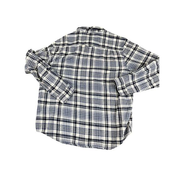 Men's Hurley blue  White Plaid Flannel Long Sleeve Button Down Shirt XL Exc - Picture 2 of 10